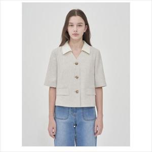 올리비아로렌 HC04 탈부착 카라 린넨 자켓 VOCFU5M5211