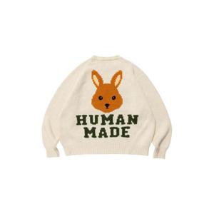 Human Made휴먼 메이드 래빗 래글런 니트 스웨터 화이트 HM24CS034