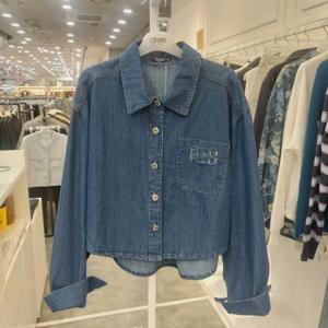 오프리미츠 H 밑단스트힙크롭데님셔츠 B26NB2401