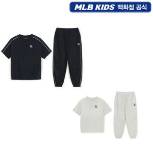 [MLB키즈]아웃도어 베이직 우븐팬츠 티셔츠세트 7AS1B1263