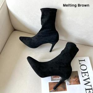 [로즈블로썸][멜팅브라운] 여성 캐주얼 스판 스웨이드 앵클부츠