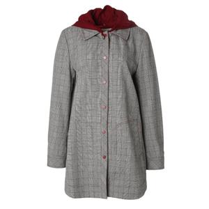 [펠리체조수니]컬러 후드 탈착 체크 트렌치 코트(FNSJ111)