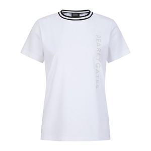 M 파리게이츠골프반팔티 NQC 522D2TS955_WH 여성 로고 니트 배색 라운드넥 반팔 티셔츠