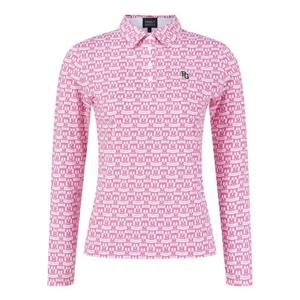 파리게이츠골프긴팔티 NQC 521E2TO502_PK 여성 로고 패턴 냉감 긴팔 티셔츠