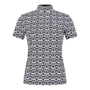 파리게이츠골프반팔티 NQC 521E2TI407_BK 여성 로고 패턴 스트레치 반팔 티셔츠