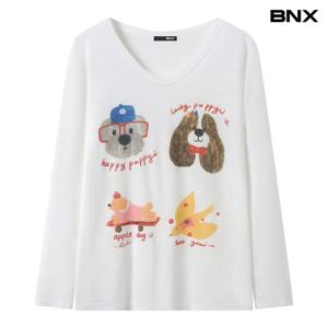 [BNX]애니멀 프린팅 루즈핏 긴팔 티셔츠 (BY1TS014L0)