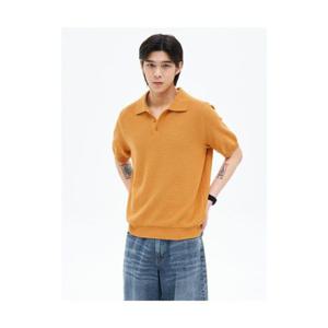 에잇세컨즈 8SECONDS 강연 코튼 칼라 반소매 니트 머스타드 425551LY4G 405216