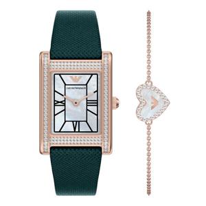 [공식본사정품] 아르마니 AR80085SET (Genni) 제니 자개 스퀘어 팔찌 세트 여성 가죽시계