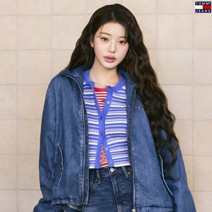 [26SS 장원영PICK]타미진스 여성 캐주얼 멀티 스트라이프 크롭 가디건 T32G1KCD36TWT1-B