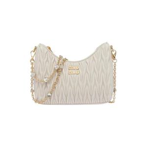 미우 미우 마테라쎄 나파 가죽 숄더백 화이트 5BH211-2CE3-F097W