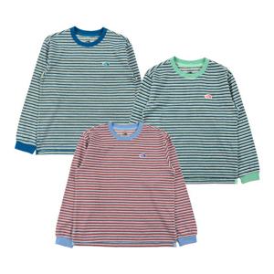 노스페이스 키즈 플레이온 스트라이프 긴팔 티 NT7TS02