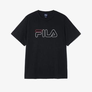 [휠라]휠라반팔티 GQT FS2RSH2102X-BLK 베이직 빅리니어 반팔티