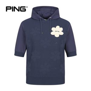 [PING] 여성 플라워 후드 반팔 티셔츠 121F1TR151_PP