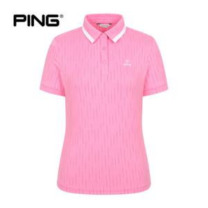 [PING] 여성 뒤 어깨트임 카라 반팔 티셔츠 121F2TO263_PK