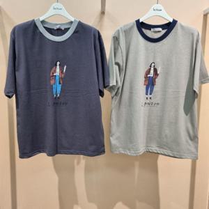 라티움 HC34 신축성좋은목선배색런던소녀반팔면티셔츠 T2623ts07