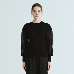 [유닛]시스루 소매 루앙 퍼프 니트 탑 UFLKCN112N