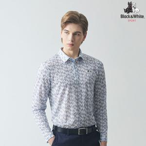 [블랙앤화이트]남성 전판 프린트 긴팔 티셔츠 9346GZPP_NAVY