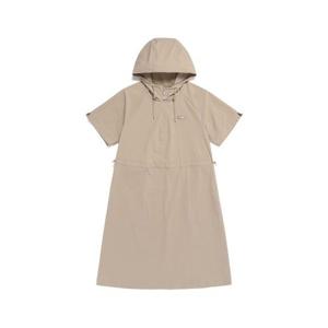 내셔널지오그래픽 NATIONALGEOGRAPHIC N262WOP141 여성 프리즈 스트레치 H라인 후드 반팔 원피스 MOURNING BEIGE N262WOP141929 406564