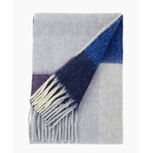 CK 4D8070 남녀공용 컬러믹스 체크 울 머플러 퍼플블루