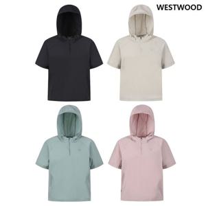 [웨스트우드] 여성 후드 우븐 반팔 반집업 티셔츠 (4컬러)  WQ2WCTS340