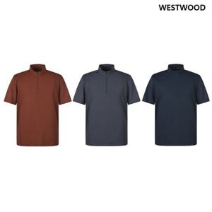[웨스트우드] 남성 프린트 반집업 반팔 티셔츠 (3컬러) WQ2MTTS327