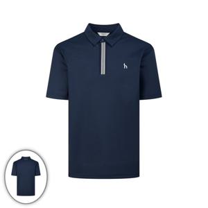 [헤지스골프] 남성 플래킷 배색 카라 반팔 티셔츠 네이비 HUTS6B901N5