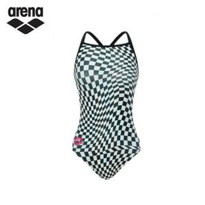 아레나 A5SL1LO04 BLK 스푸크 여성 싱글 크로스 스트랩백 실내 원피스 수영복