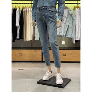 플랙진 22 S S 커츠 남성 슬림핏 미드블루 데님 청바지 PJTT5NKK155