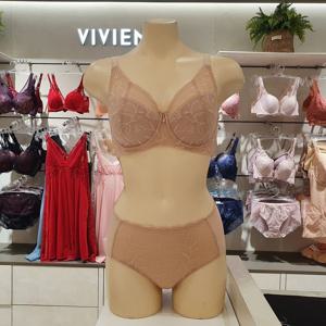 비비안(BR3506Q BP3506P)BBM 자가드 보정 풀컵 브라 헴팬티 세트 라이트브라운