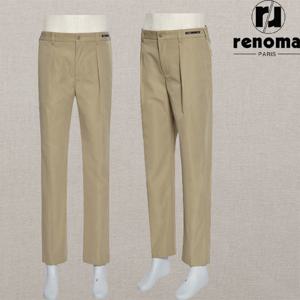 SS 봄여름 베이지 원턱 밴딩 스판 레귤러핏 팬츠 슬랙스 RQMABP07AJD