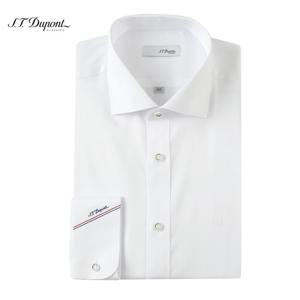 (S.T듀퐁)24년 SS 신상 슬림핏 와이드 카라 트윌 솔리드 긴팔 셔츠 -SE4SM21LS304SWH(화이트)