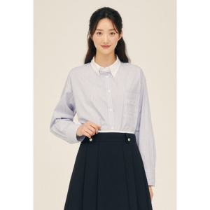 JJ지고트 버튼 다운 스트라이프 블라우스 (GP3A0BLJ11)