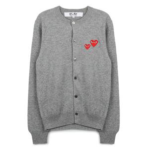 라프리마 꼼데가르송플레이 더블 하트 와펜 공용 가디건 AX-N071-051-1