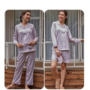 비너스 란제리 여성잠옷 3PCS 부드러운 감촉 실크필 물실크 신축이 있어 편한 착용감 VPA4275W VPA4275W0000