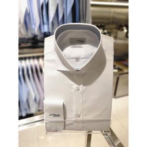 듀퐁셔츠 듀퐁 와이셔츠(SE5SM22LS755SWH)슬림핏 긴소매 스판소재 배색 와이드 카라 화이트 셔츠 SE5SM22LS755