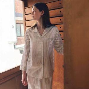 비너스 란제리 실크필 스트라이프 모던 여성 커플 신혼 파자마 잠옷 (VPA4570W) VPA4570W