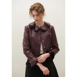 샤틴 프릴 카라 인조가죽 자켓 (S253B103) S253B103