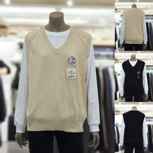 지프 지프 와펜장식 니트 베스트 (JR1KTU602) 오버핏 슬림 티셔츠 남 여 공용 자수 조끼 봄 JR1KTU602