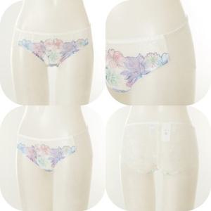 비너스 란제리 오로화 안정적으로 힙을 감싸는 수채화프린트 올레이스 망사팬티 OPT7866S