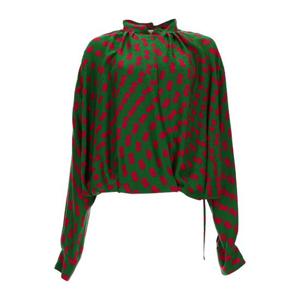 드리스반노튼 폴카 패턴 하이넥 블라우스 010744 3114604