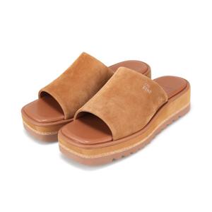 바바라 시그니쳐 라인 양가죽 스웨이드 미니멀 뮬 BBJ391BR 113692