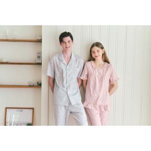 (비너스 )구김이 없고  제일 시원한 지지미 커플 반팔잠옷-[VPAS205WM]