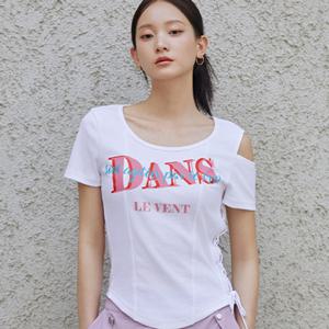 [에고이스트]레이스업 프린트 슬림핏 티셔츠 ER2CH664