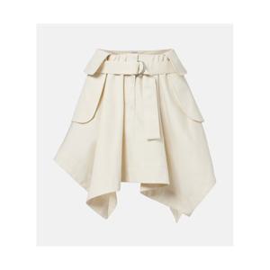 로에베 코튼 실크 개버딘 미니스커트 P01166346