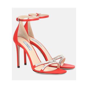 프라다 임벨리시드 새틴 샌들 P00404225