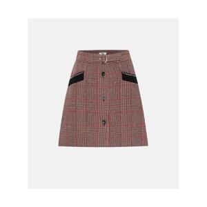 미우미우 체크 울 블렌드 스커트 P00405963