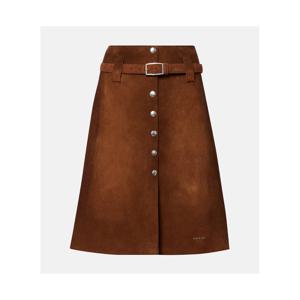 프라다 벨티드 스웨이드 미디 스커트 P01009255