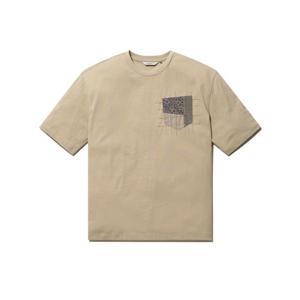 [올젠]빈티지 패치워크 인디고 라운드 티셔츠 ZOG2TR1307