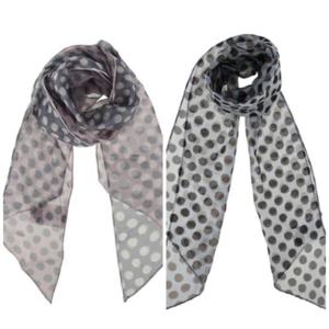 지센 HC41 쉬폰 도트 배색 스카프 LAAMQ312