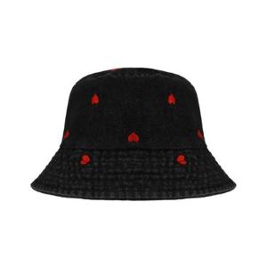 지센 HC41 하트 패턴 데님 버킷햇 LAAPQ305BK